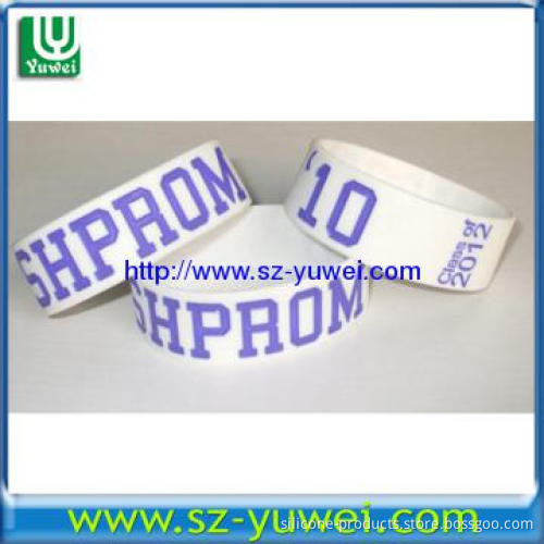 1 inch Silicone Wristband with Debossed and Ink-filled Logo